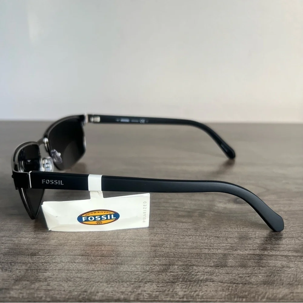 Fossil Men's FOSSIL 3000PS Matte Black Y2 Gray Polarized Sunglasses SKU#J24102